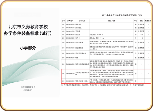 The system was selected for Beijing primary school Physical Education and Health teaching equipment allocation